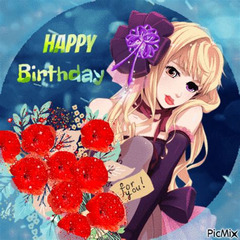 happy birthday anime gif|happy birthday avatar gif.